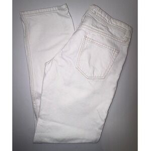 We The Free 27 White Straight Leg Denim Jeans Contrast Stitch